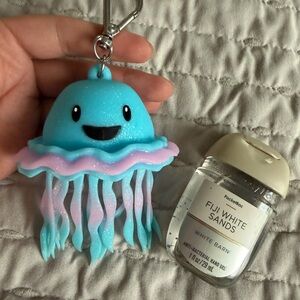 Bath and body works Blue Jellyfish Keychain with Hand Sanitizer